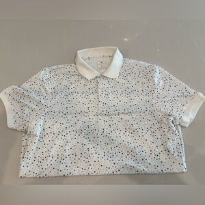 Men's White Patterned Polo Shirt